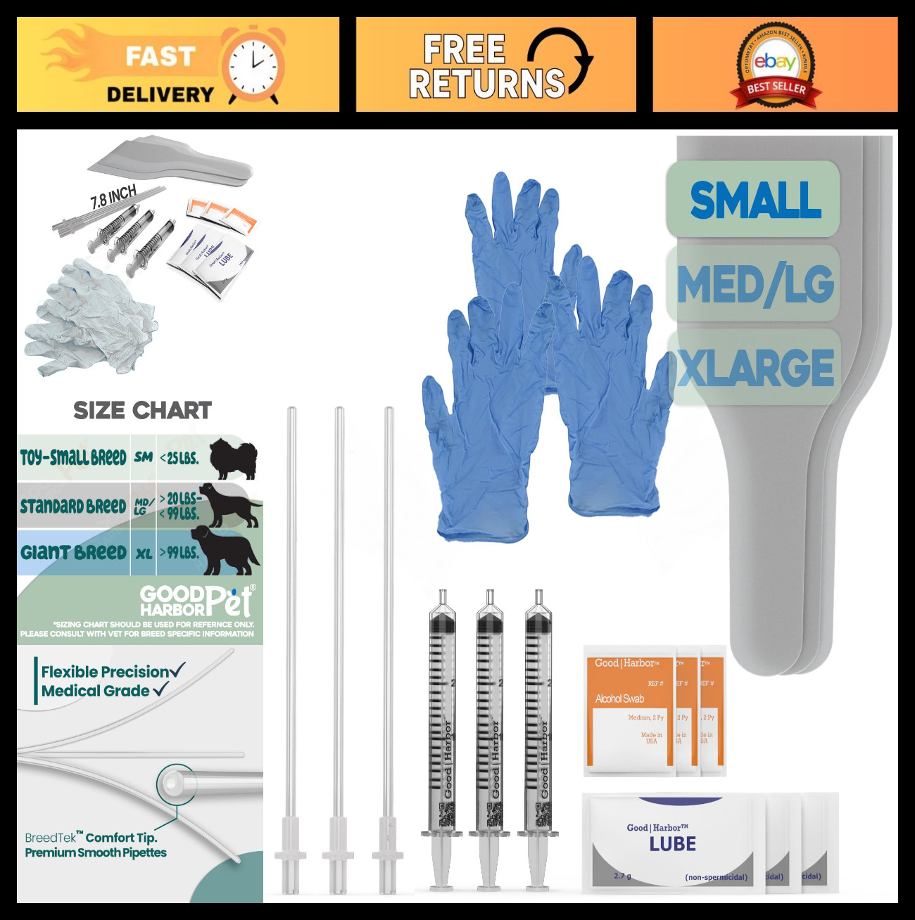 Canine AI Dog Breeding Kit – Artificial Insemination for Small, Medium & XL Bree