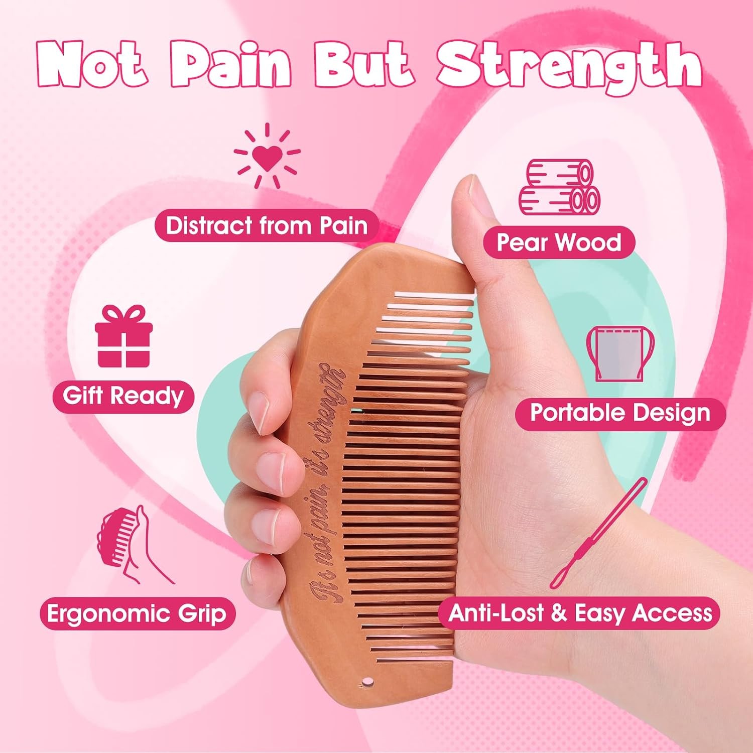 Wooden Birth Comb for Labor Pain Relief, Pregnancy Must Have, Gift for Mom