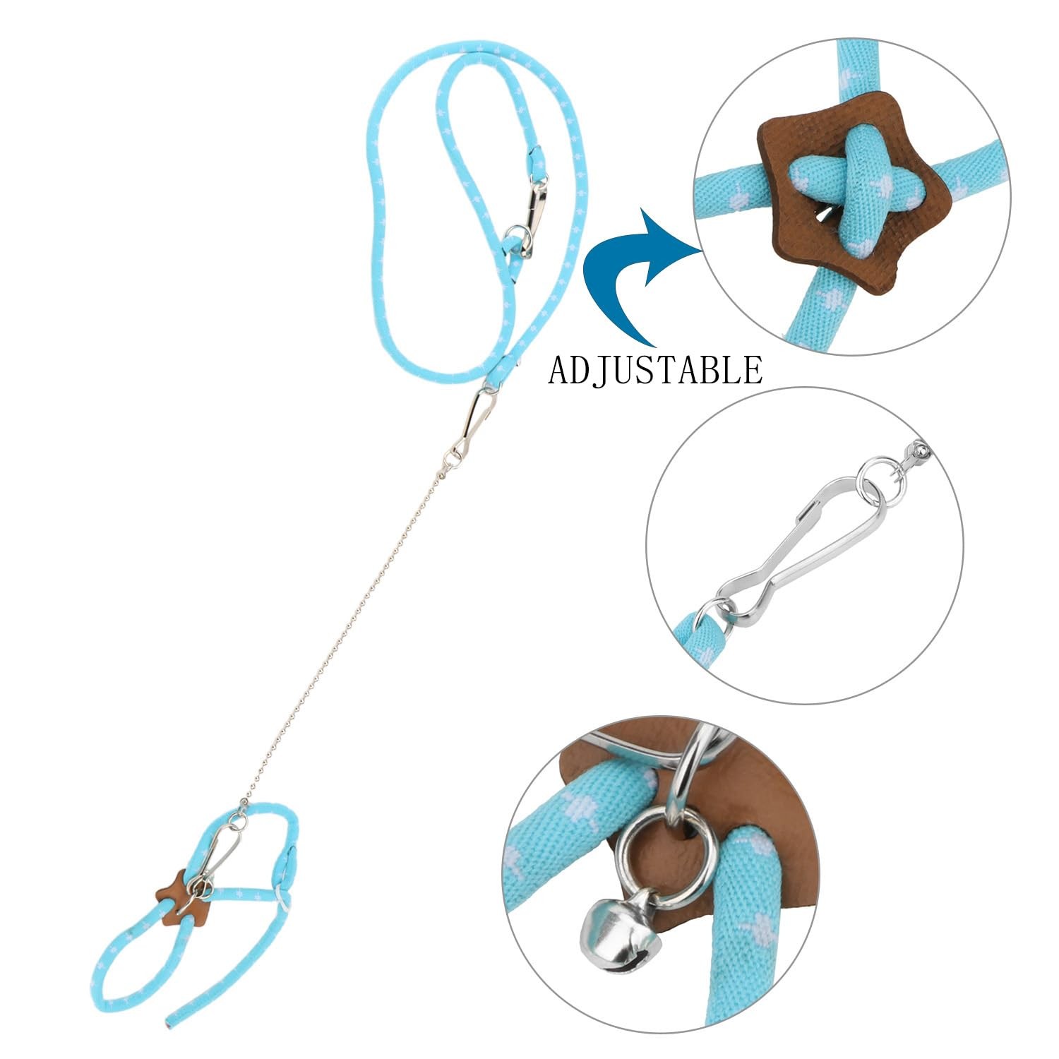 Hamster Adjustable Training Lead Leash Nylon for Hamster Rat Squirrel Gerbil …