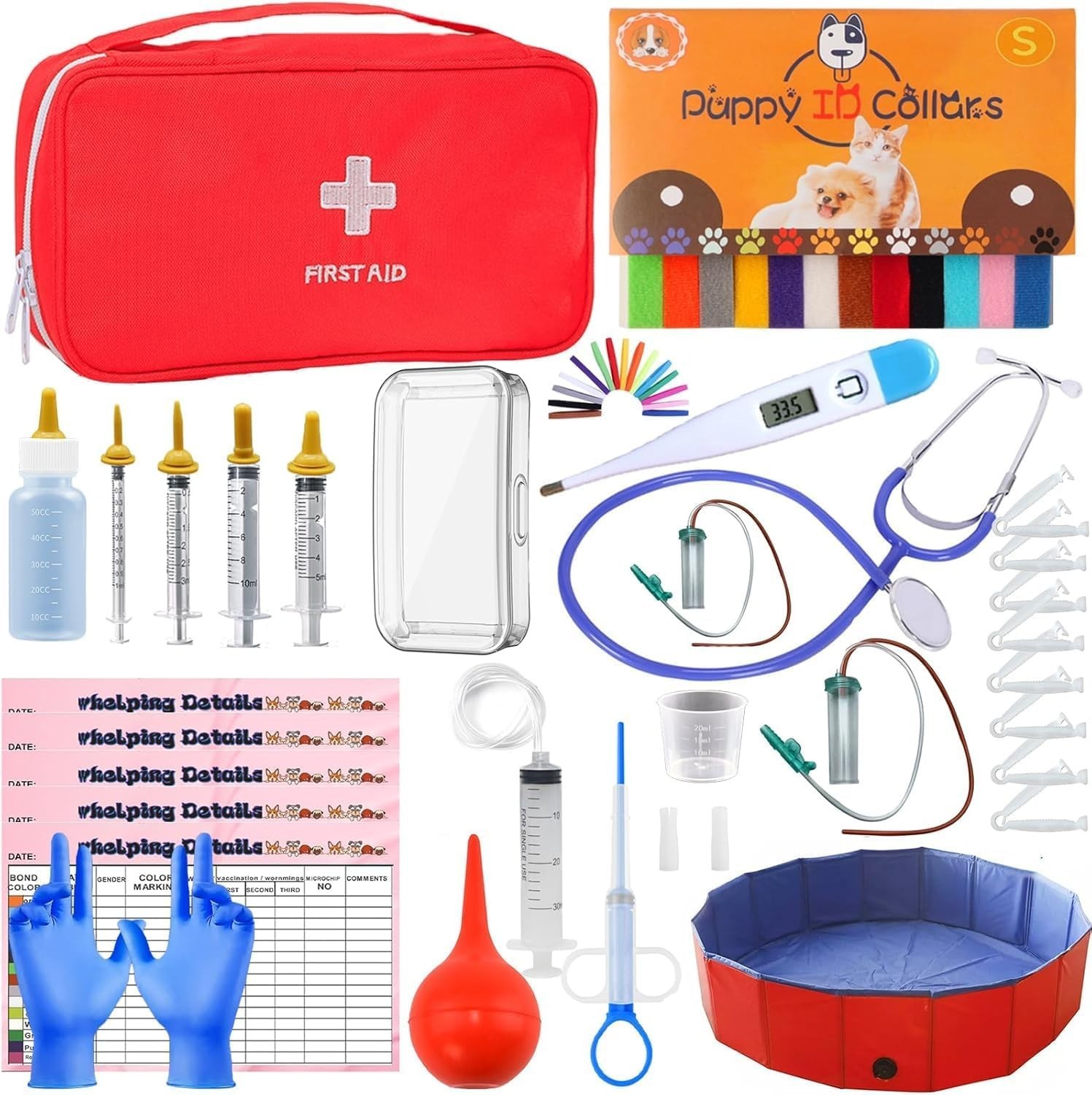 Puppy Kitten Whelping Kit with 32″ Pen