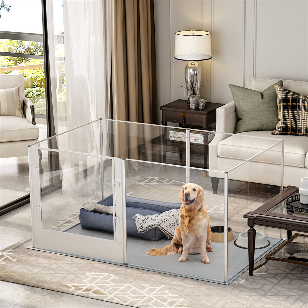 Heavy Duty Acrylic Dog Fence Playpen Kennel Whelping Box for Puppy Small Animals