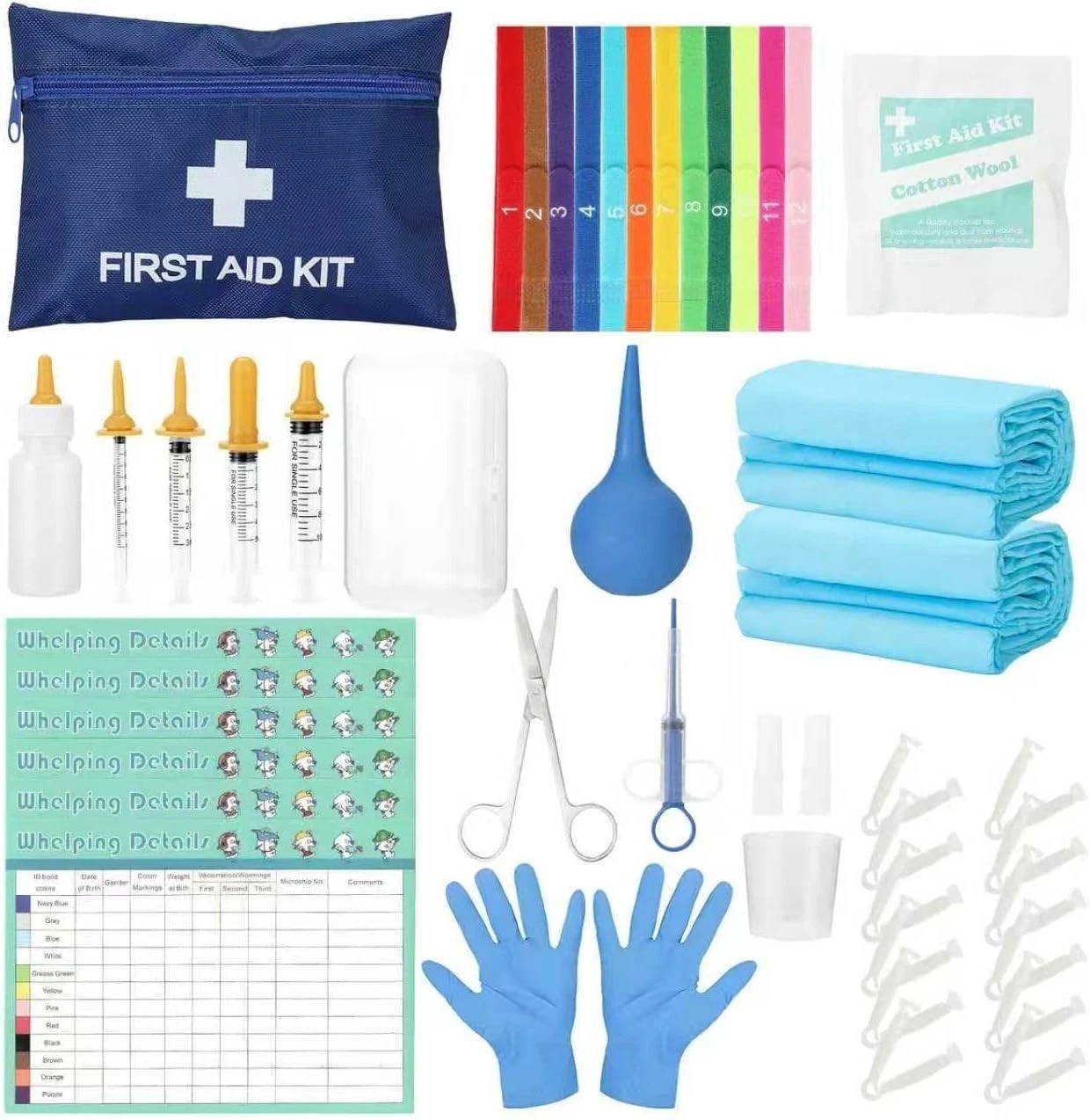 48-Piece Veterinary Approved Puppy Whelping Kit with Feeding and Care Essentials