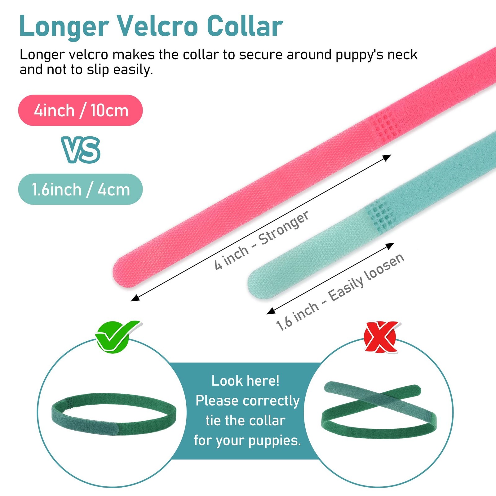 GAMUDA 20 Newborn Puppy Collars – Super Soft Double Velvet Whelping Puppy