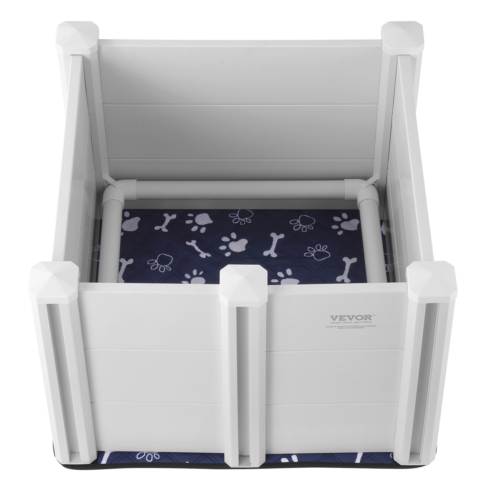 VEVOR Dog Whelping Box 28.3×28.3×18.1in PVC with Rails Pee Pad for Dogs Puppies