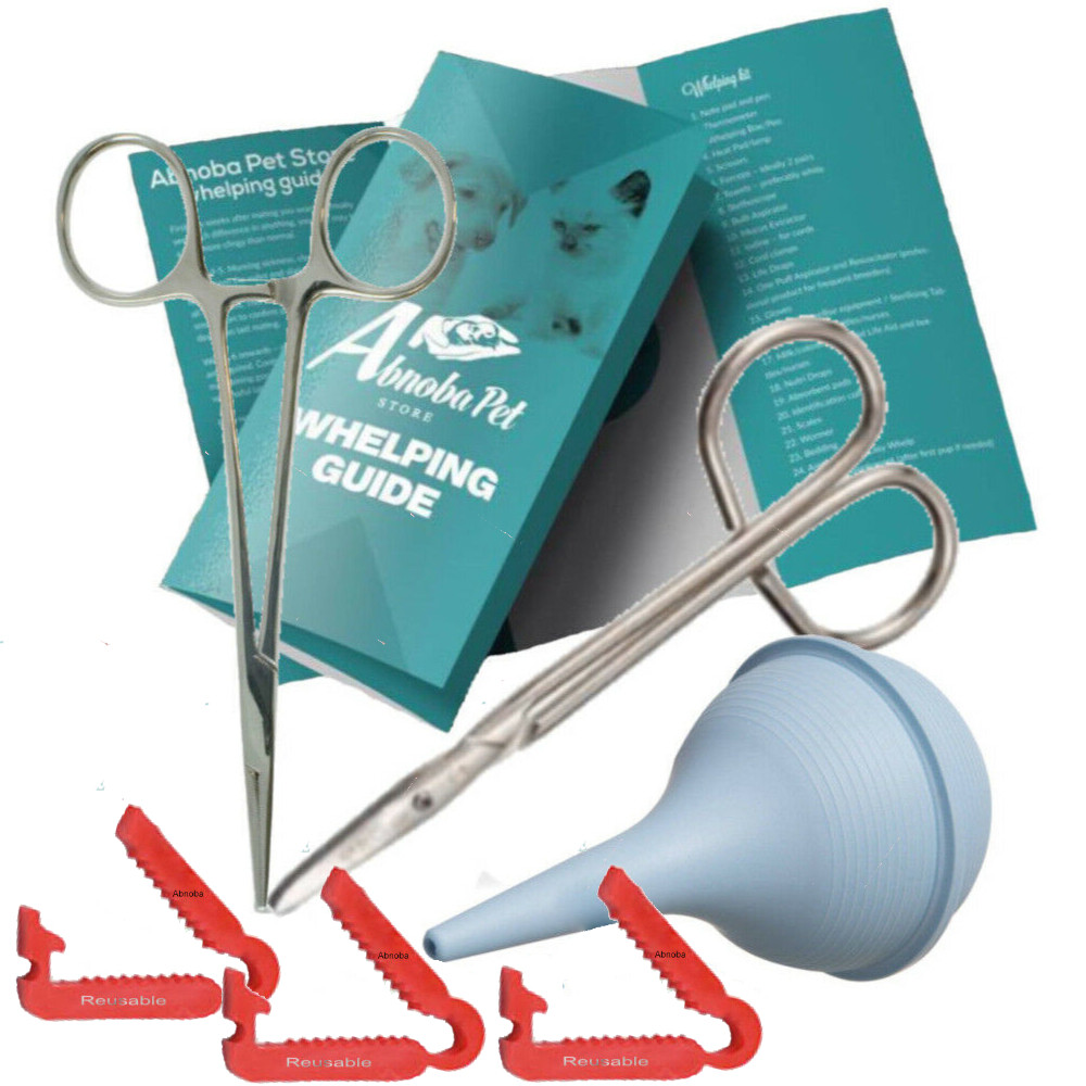 ALPHA DOG Essential Puppy Kitten Whelping Kit Supplies Aspirator XS Cord Clamps