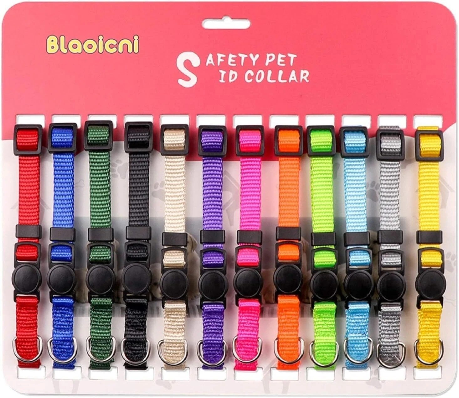 12 Pcs/Set Soft Nylon Puppy ID Collar Adjustable Whelping Breakaway Litter New