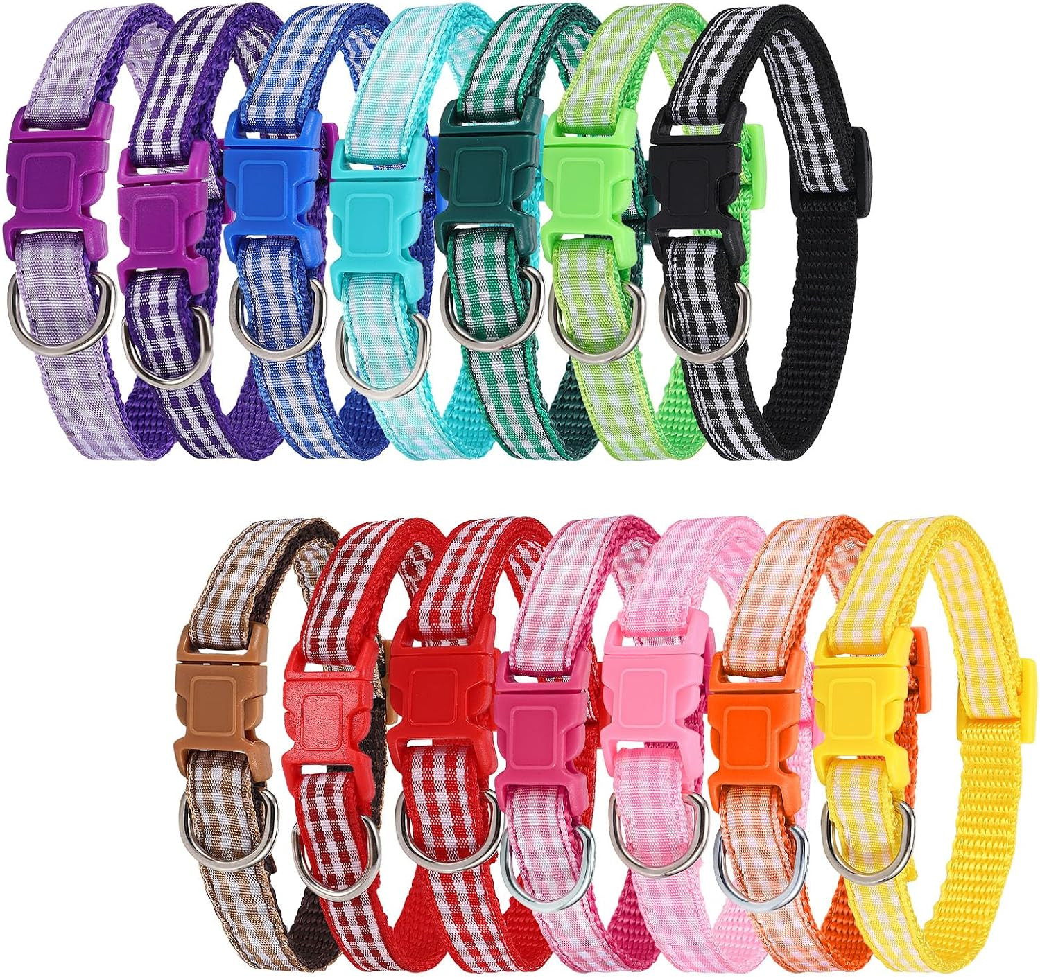 14Pcs Puppy Collars for Litter Adjustable Whelping Puppy Collars Soft Nylon Id C