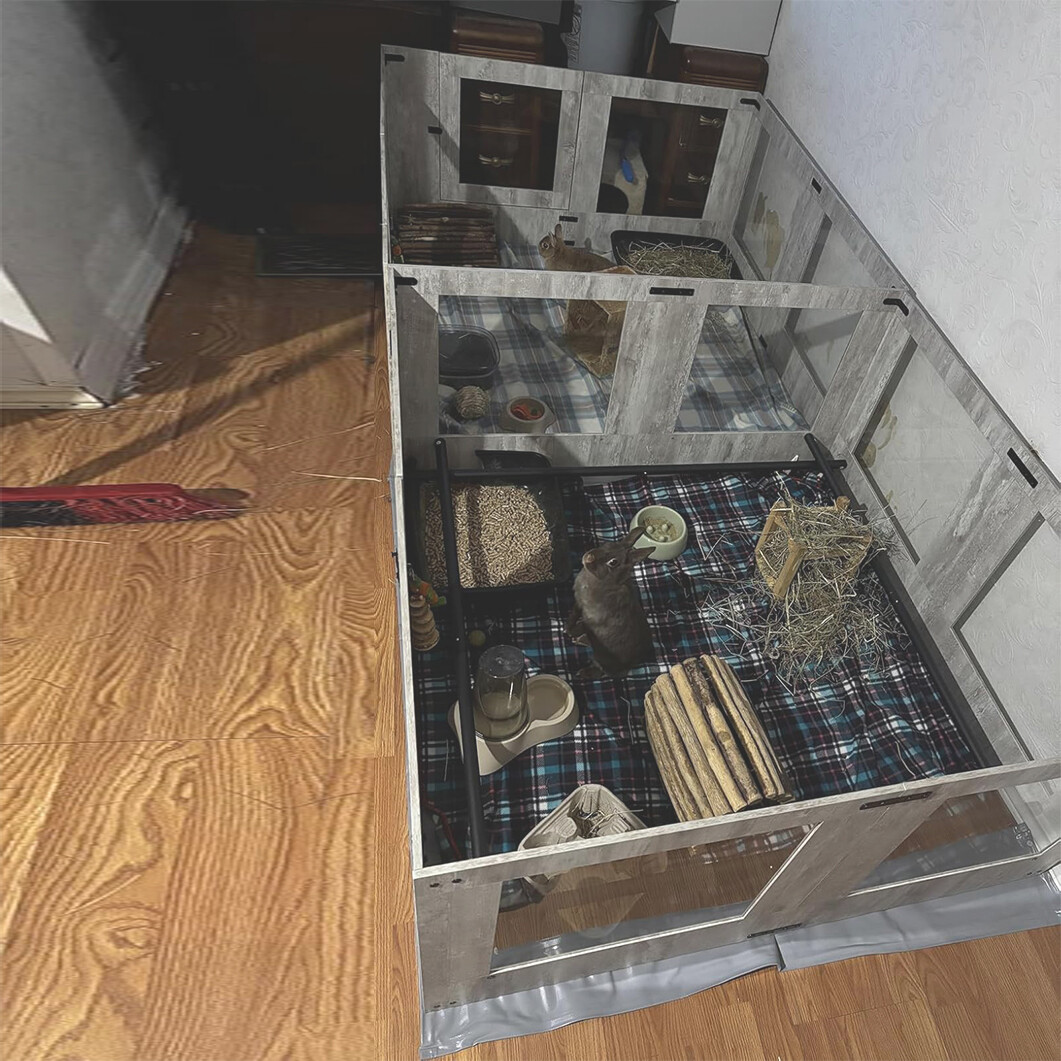 M-XXL Whelping Box with Waterproof Pad Clear Acrylic Puppies Pen Pet Dog Kennel