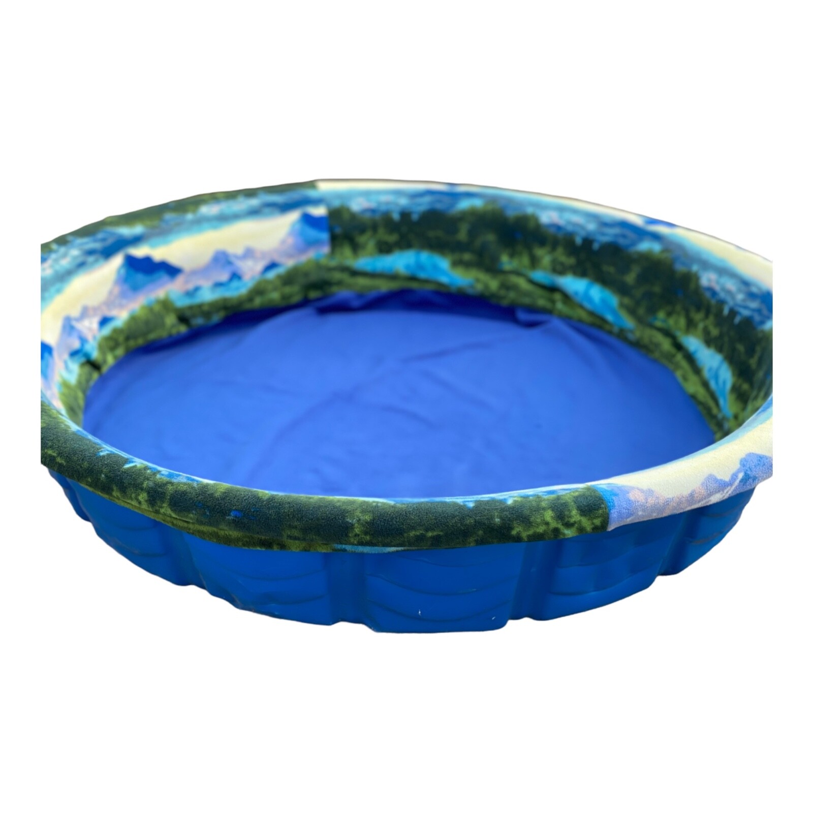 LARGE “Mountain Scapes” Handmade Fleece Whelping Kiddie Pool Liner for Puppy Pen