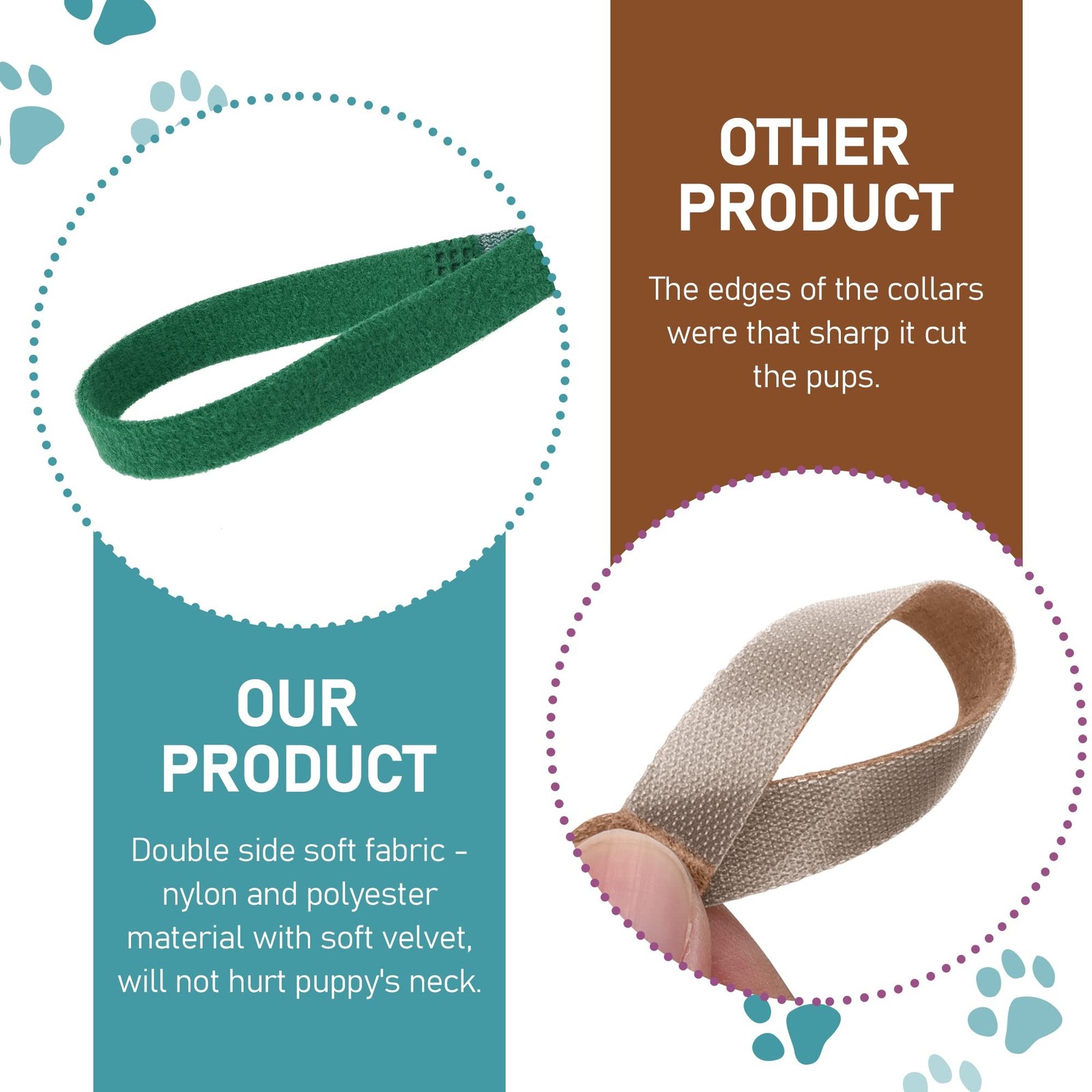 GAMUDA 20 Newborn Puppy Collars – Super Soft Double Velvet Whelping Puppy