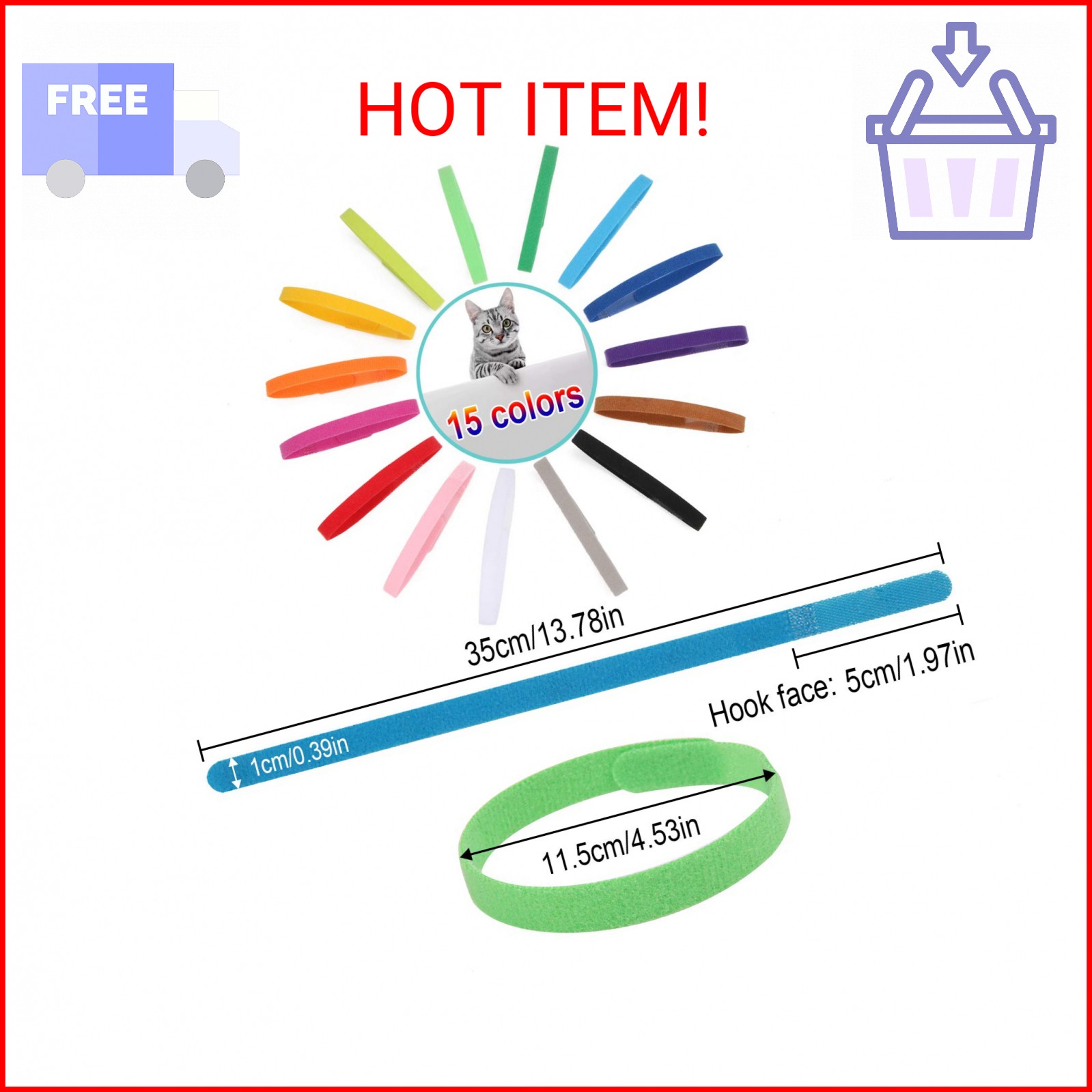 15 Pcs Puppy Whelping Collars Newborn Pet Collars Double-Sided Soft Adjustable I