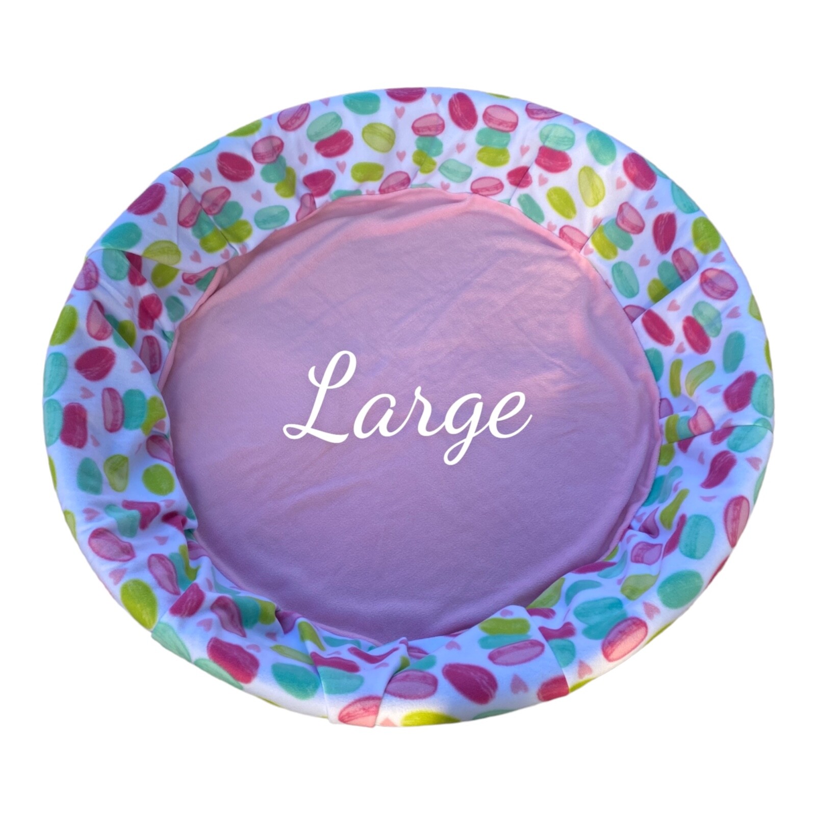 LARGE “Macaroons” Handmade Fleece Whelping Kiddie Pool Liner for Puppy Pen