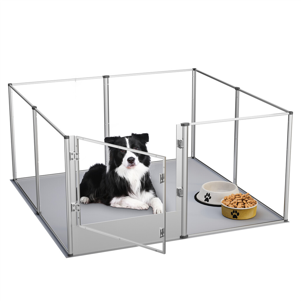 XXL Dog Playpen Pet Birth Fence Indoor Enclosure Scratch-Resistant Acrylic Box