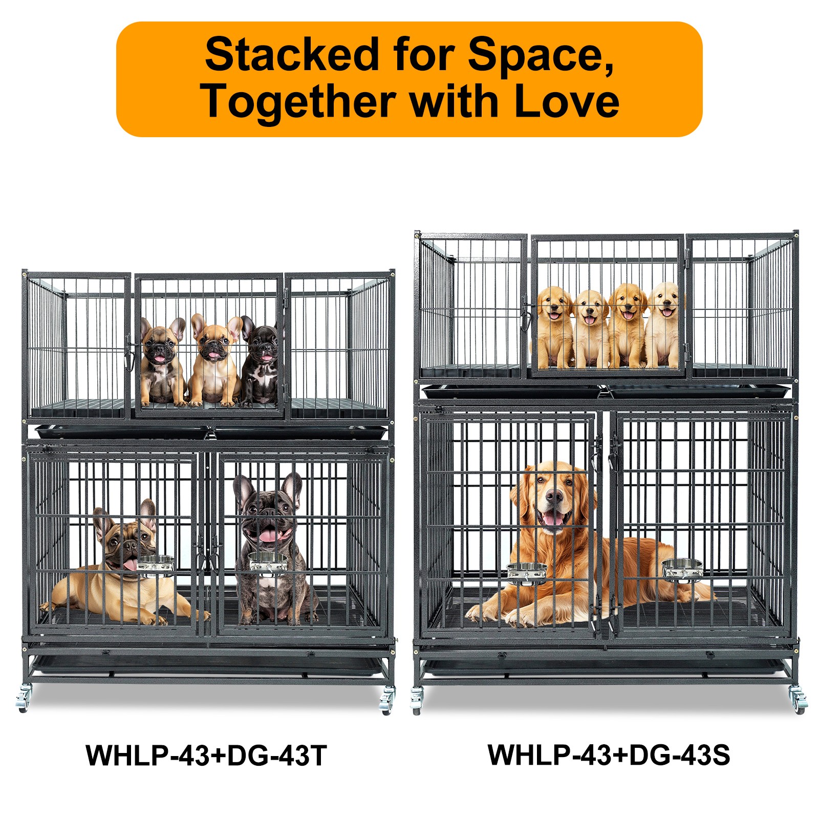Homey Whelping Top Box w Plastic Floor Tray Casters for Small Breed Dogs