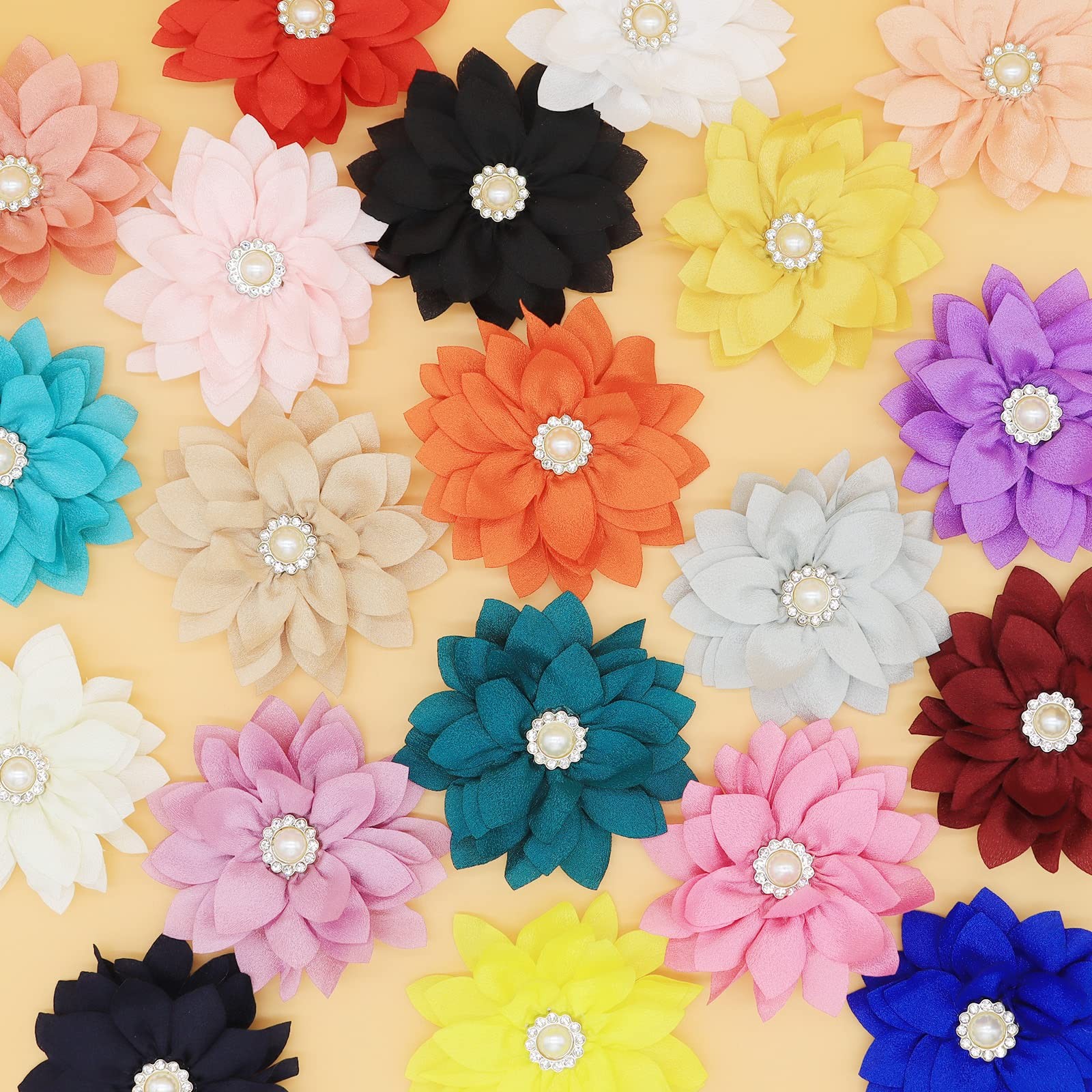 IVIA PET Collar Flowers with Pearl, 20 Pcs Dog Bow Large, Multicolor