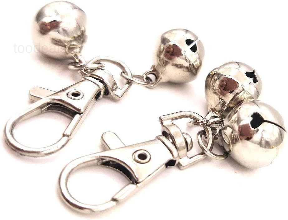 (4 Sets) DIY Pet Bells 304 Stainless Steel Dog Bells 4 pcs Gold and Silver Bell