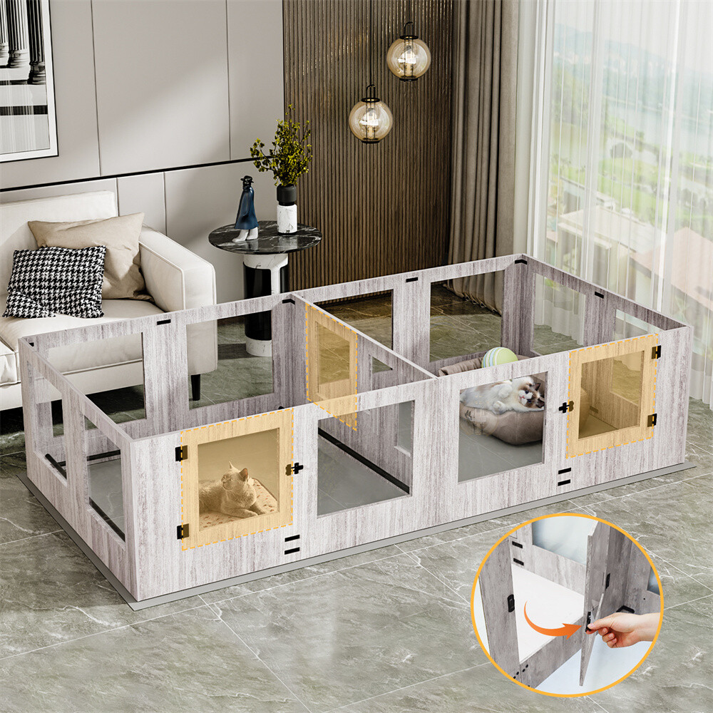 Large Dog Whelping Box with Rails Puppies Whelping Supplies with Fertility Pads