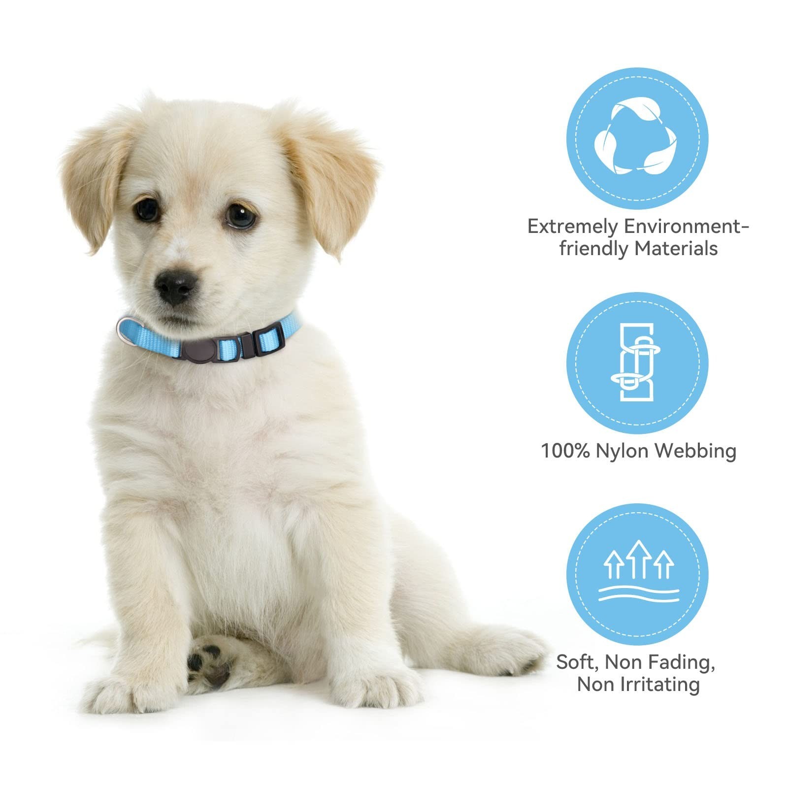 16 PCS Puppy Collars, Safety Buckle Collars for Litter Nylon Adjustable Puppy…