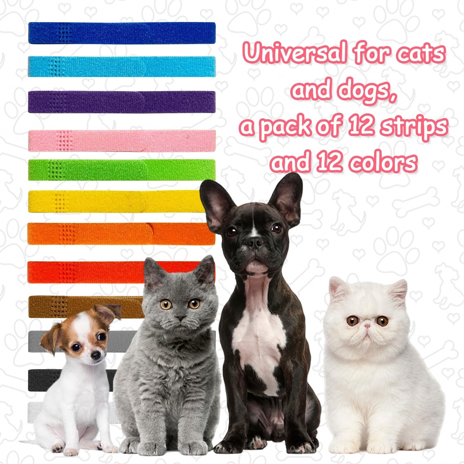 12 Colors Puppy Collars for Litter, Double-Sided Soft Adjustable Identificati…