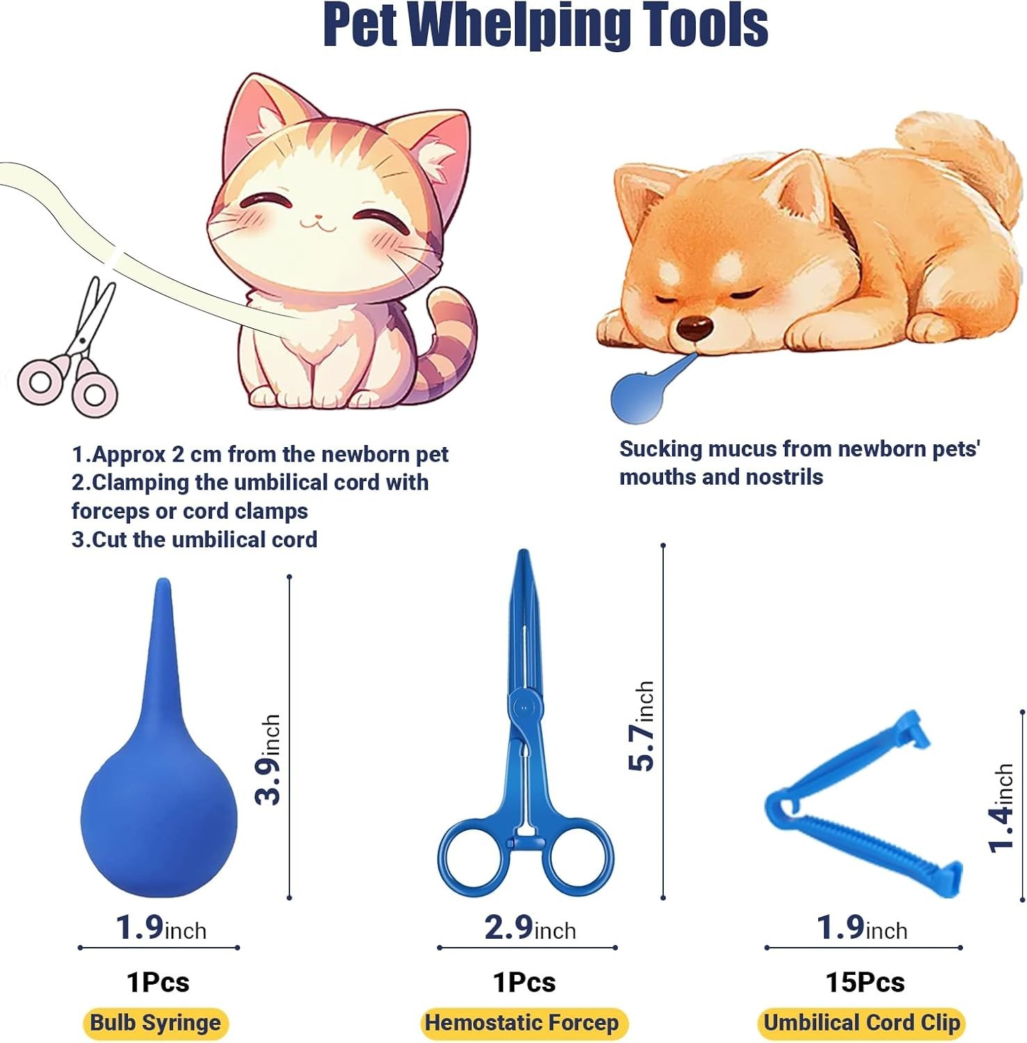 Complete Whelping Kit for Newborn Puppies and Kittens – 6 Charts & 15 ID Collars