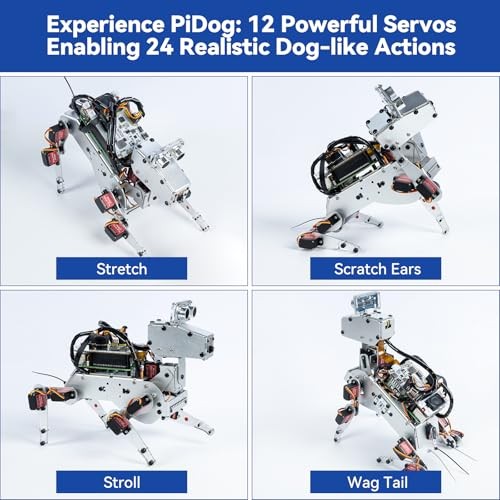 PiDog AI Robot Dog Kit for Raspberry Pi 5/4/3B+/Zero 2W, Openclaw LLMs Pidog