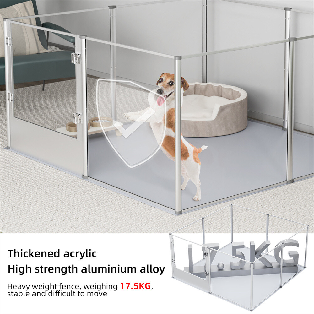 Acrylic Dog Whelping Box Pet Playpen Panel Fertility Pad Aviation Aluminum Frame