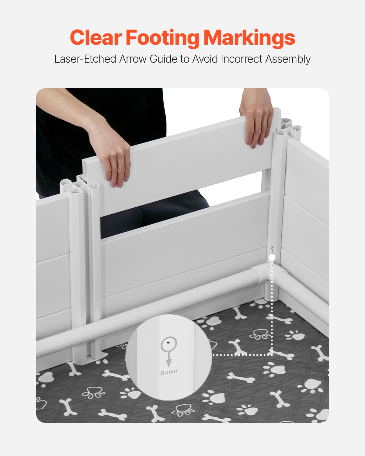 VEVOR Dog Whelping Box 93.3×48.4×18.1 in Height Adjustable for Extra Large Dogs