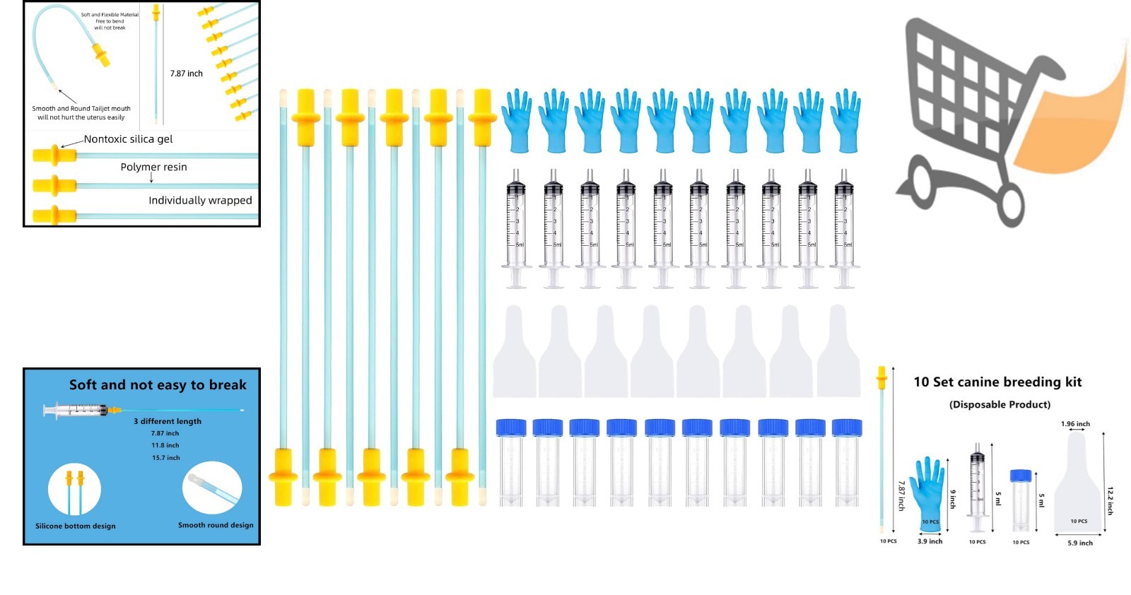 Dog Artificial Insemination Kit Canine Breeding Supplies for Small Breeds 10 …