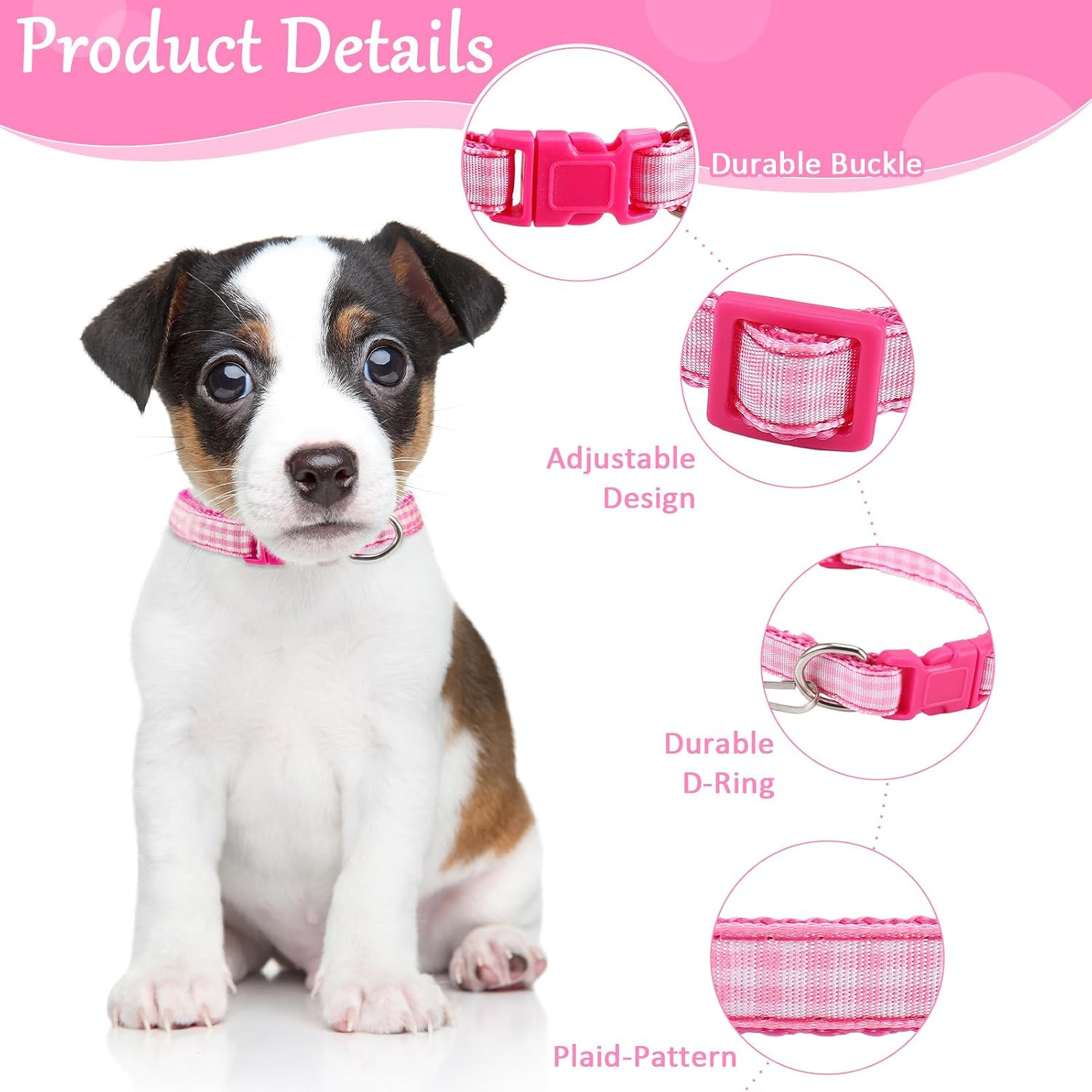 14Pcs Puppy Collars for Litter Adjustable Whelping Puppy Collars Soft Nylon Id C