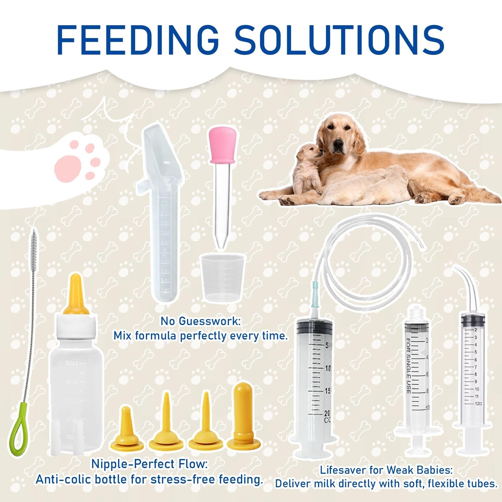 Puppy & Kitten Whelping Kit – Essentials for Newborns, Collars, Thermometer & Mo