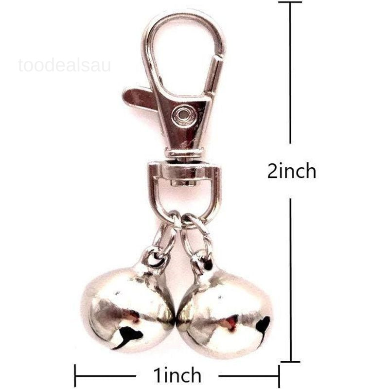 (4 Sets) DIY Pet Bells 304 Stainless Steel Dog Bells 4 pcs Gold and Silver Bell