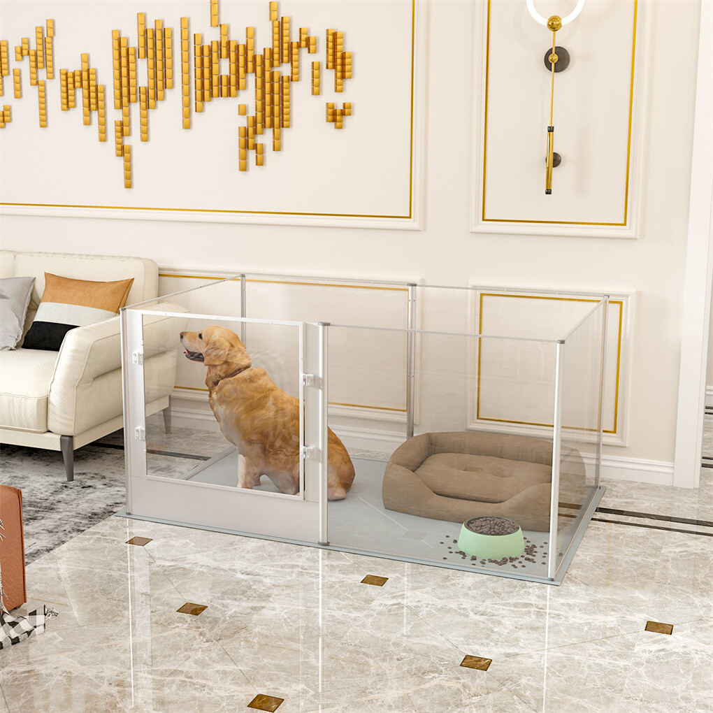 Heavy Duty Acrylic Dog Fence Playpen Kennel Whelping Box for Puppy Small Animals