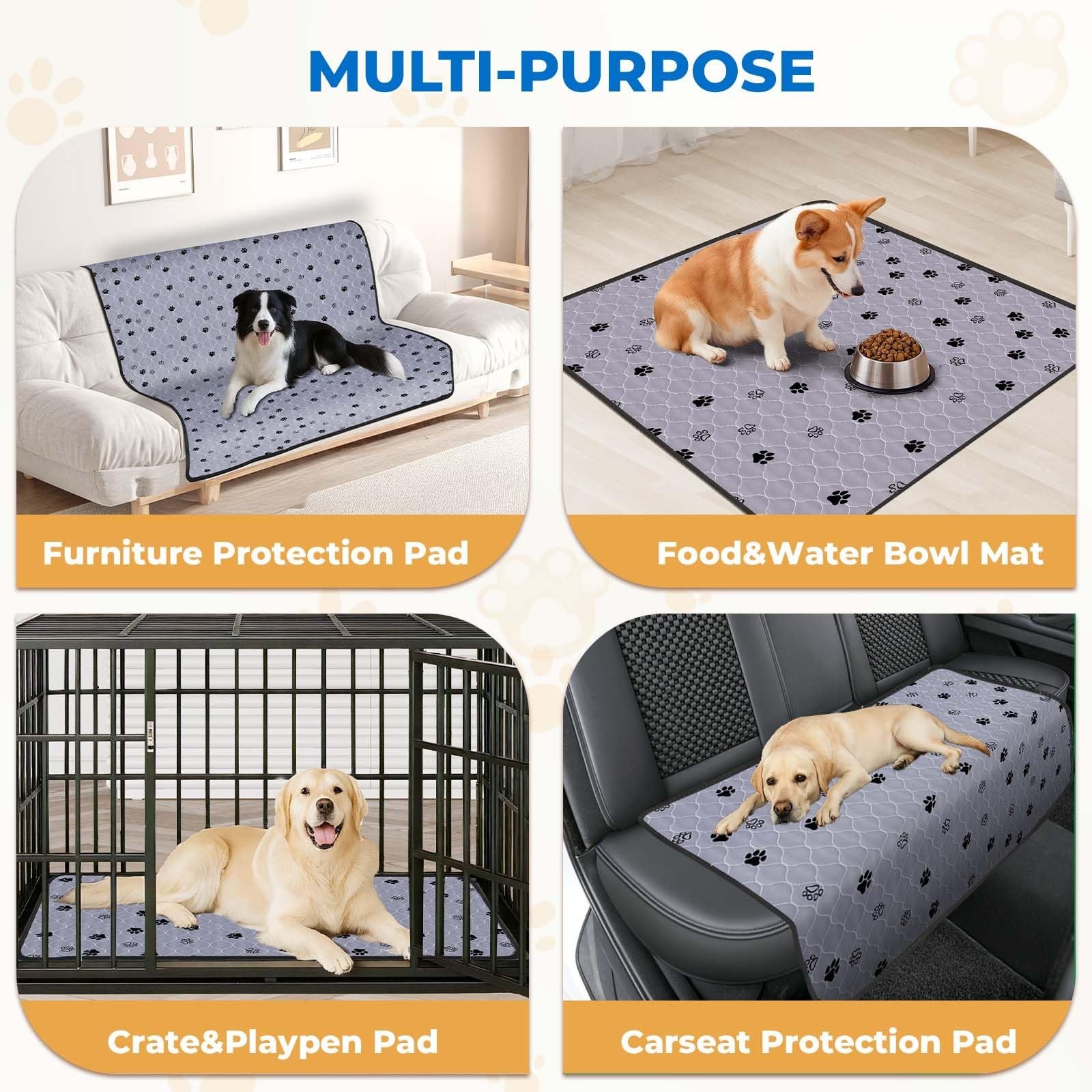 Fostanfly Washable Dog Pee Pads Extra Large 72”x80” Instant Absorb Training…