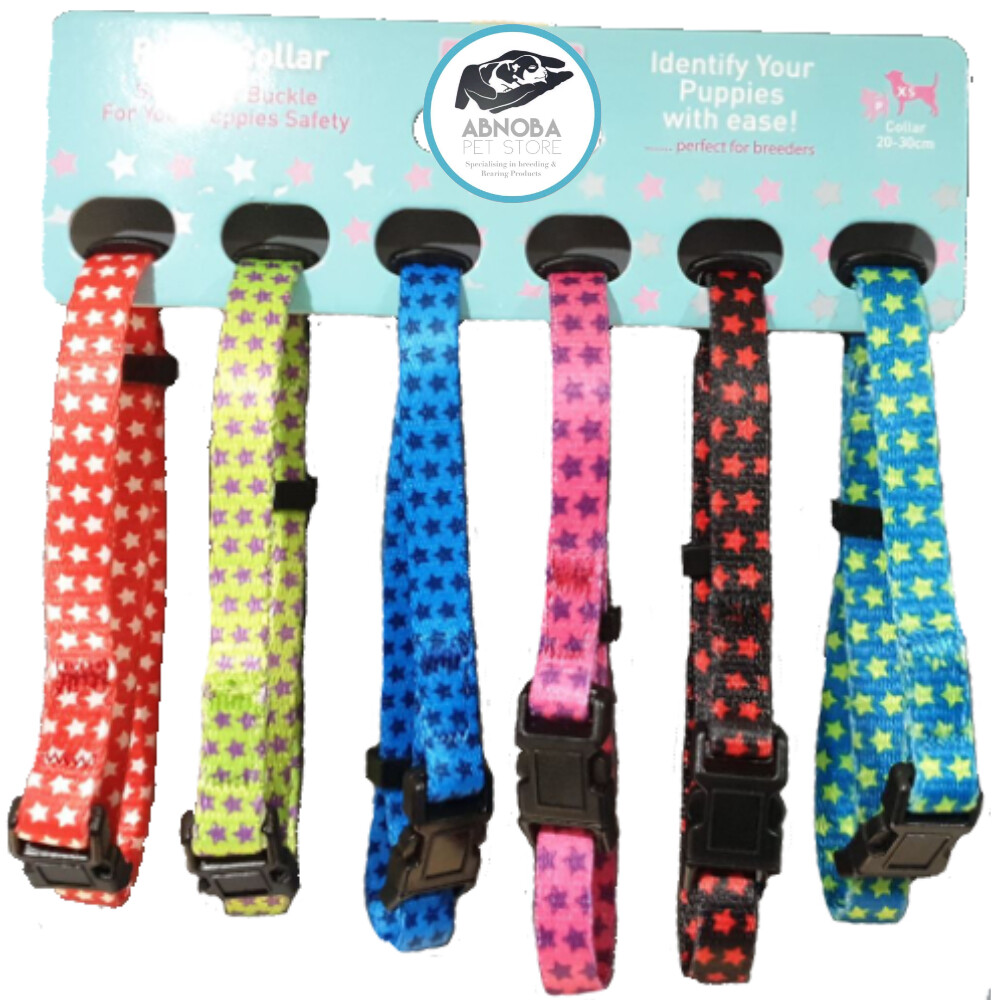 Hem & Boo Whelping Collars Identify Puppies With Ease Hearts Spots Stars 2 sizes