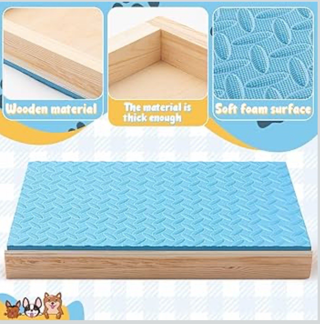 Chunful Dog Training Wood Platform NonSkid Surface Place 21.65×13.78×2.36in Blue