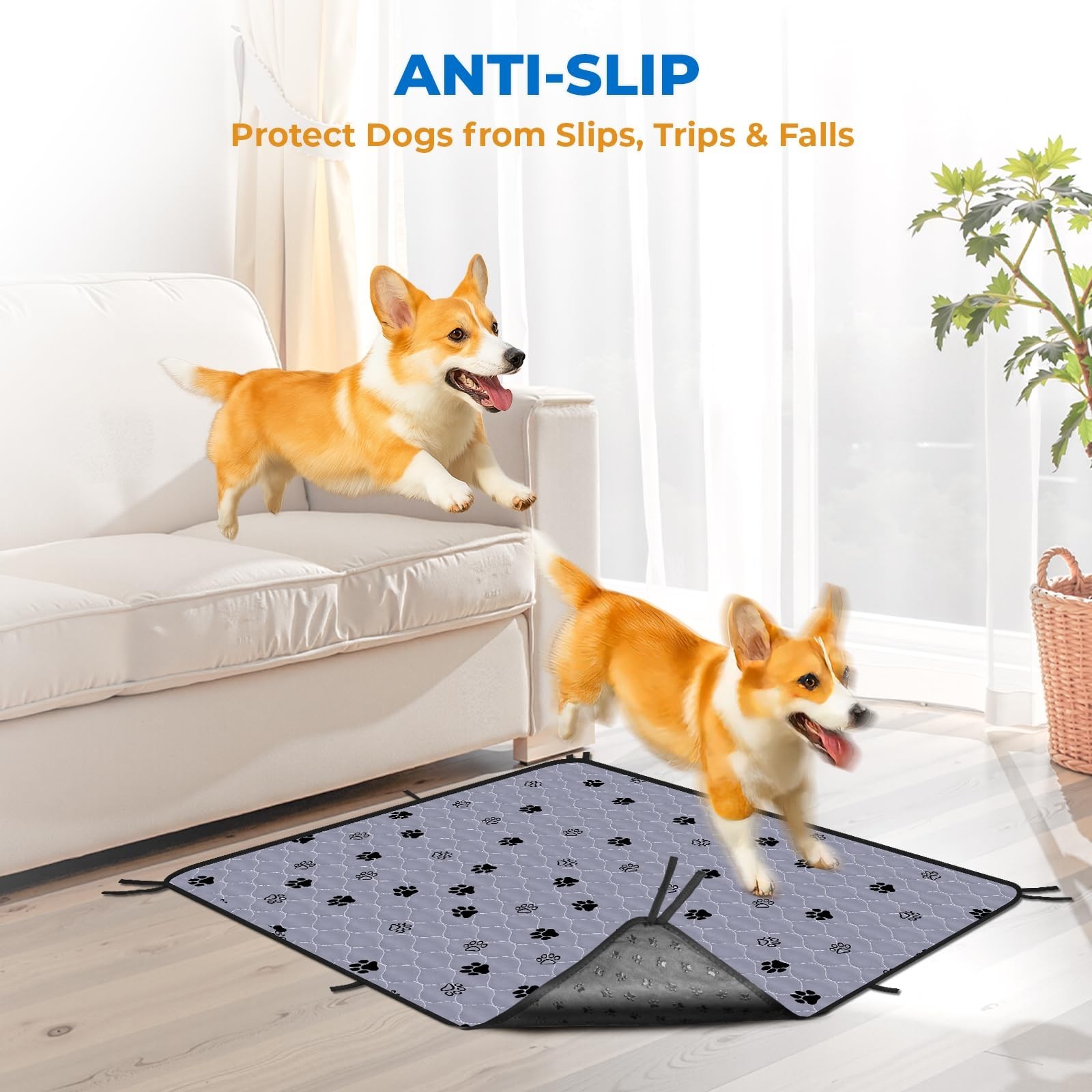 Fostanfly Washable Dog Pee Pads Extra Large 72”x80” Instant Absorb Training…