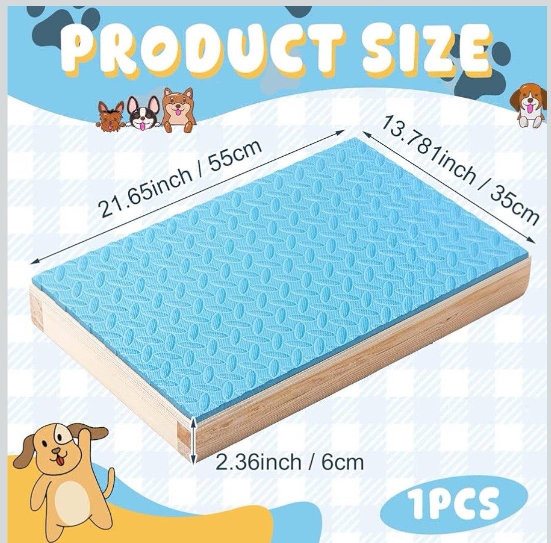 Chunful Dog Training Wood Platform NonSkid Surface Place 21.65×13.78×2.36in Blue