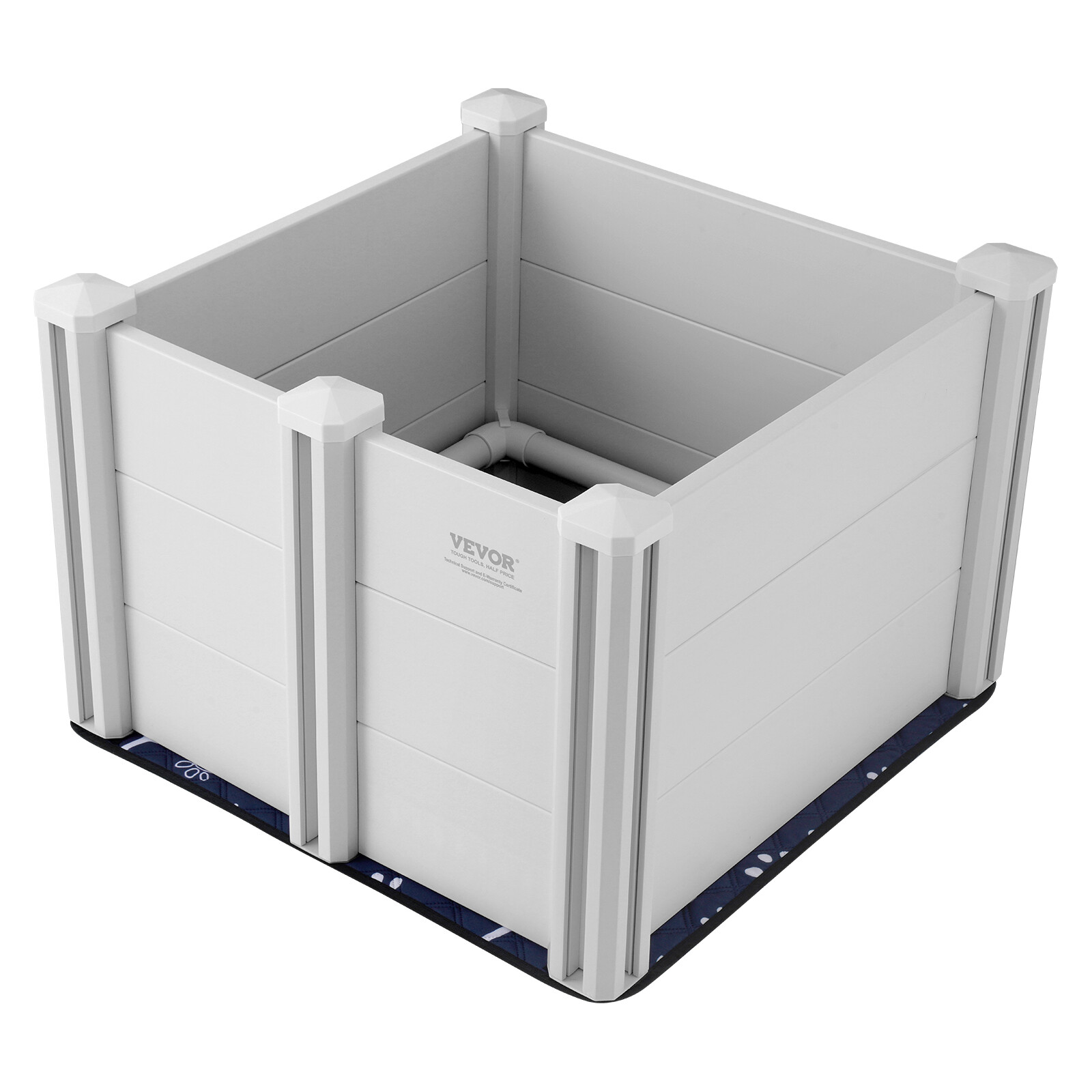 VEVOR Dog Whelping Box 28.3×28.3×18.1in PVC with Rails Pee Pad for Dogs Puppies