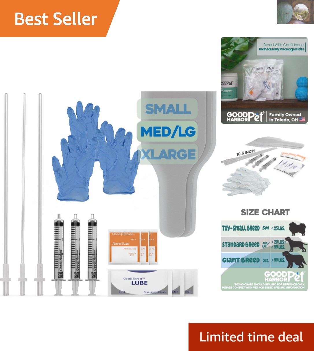 Dog Artificial Insemination Kit – Complete 3 Pack for Med/Lg Breeds