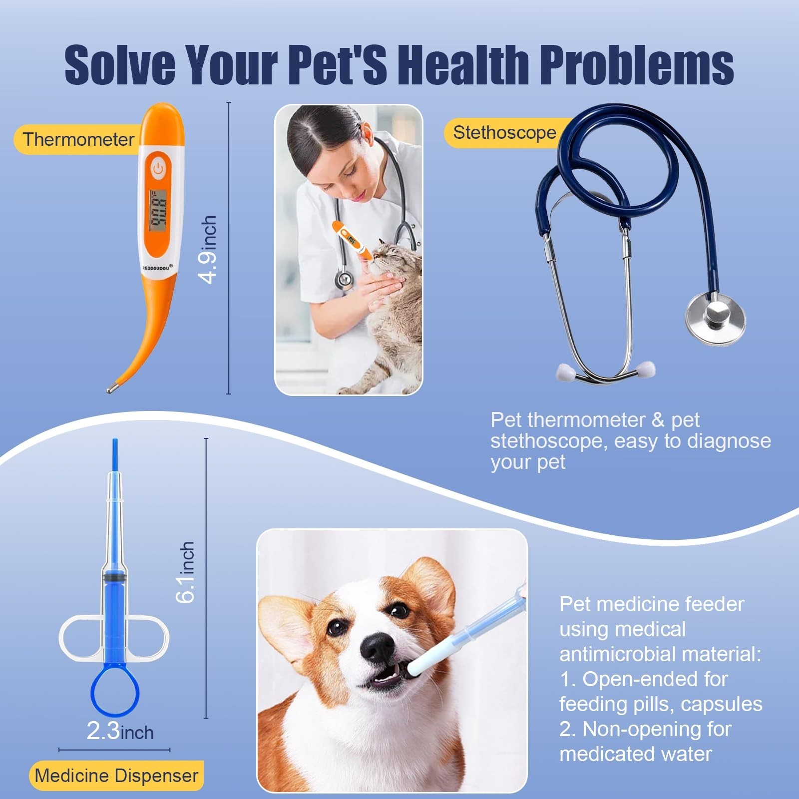 Complete Puppy & Kitten Whelping Kit – Feeding Bottle, Stethoscope, Scissors & M