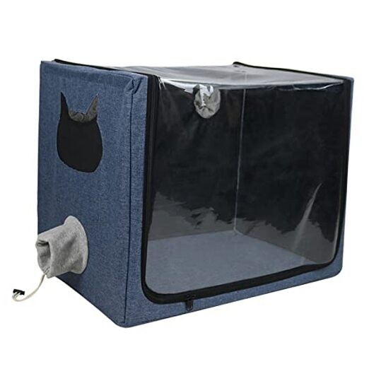 Pet Atomization Nest,Cat and Dog Atomization Box Oxygen Inhalation 24 in Grey