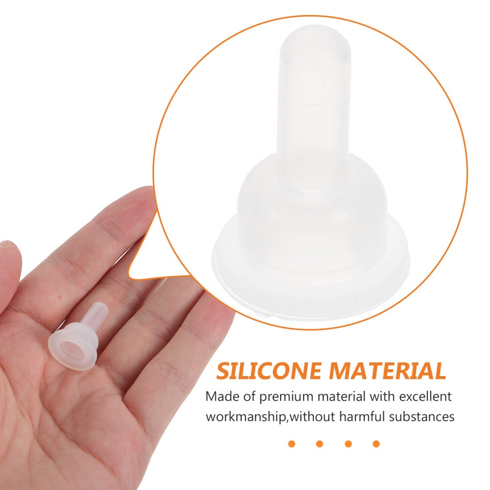 40Pcs Durable Silicone Nurser Pacifiers White for Small Pet Feeding