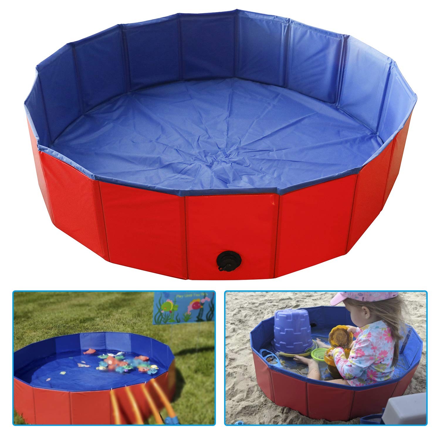 Artilife Whelping Pen for Dogs,Whelping Box 32inch Dia.x8inch H(80x20cm), Red