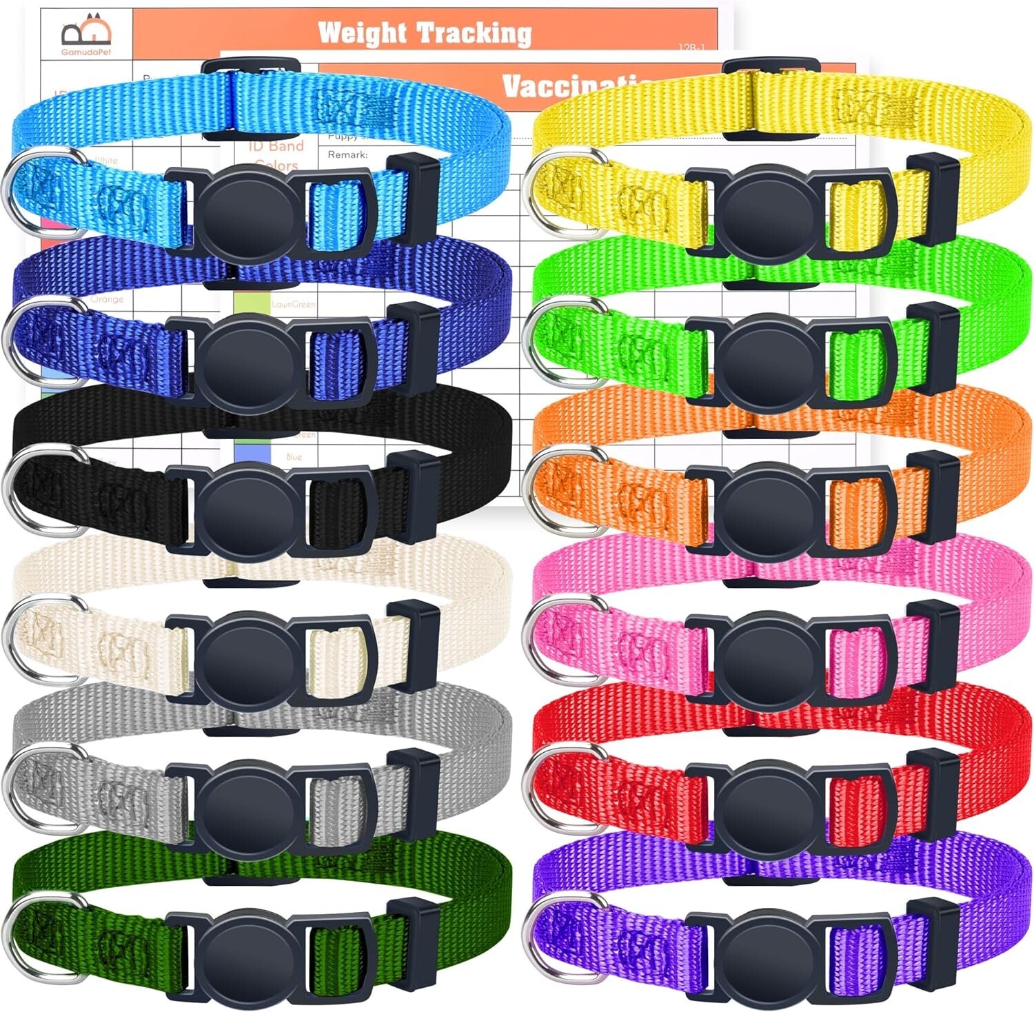 GAMUDA Puppy Collars – Super Soft Nylon Whelping Puppy ID-B13