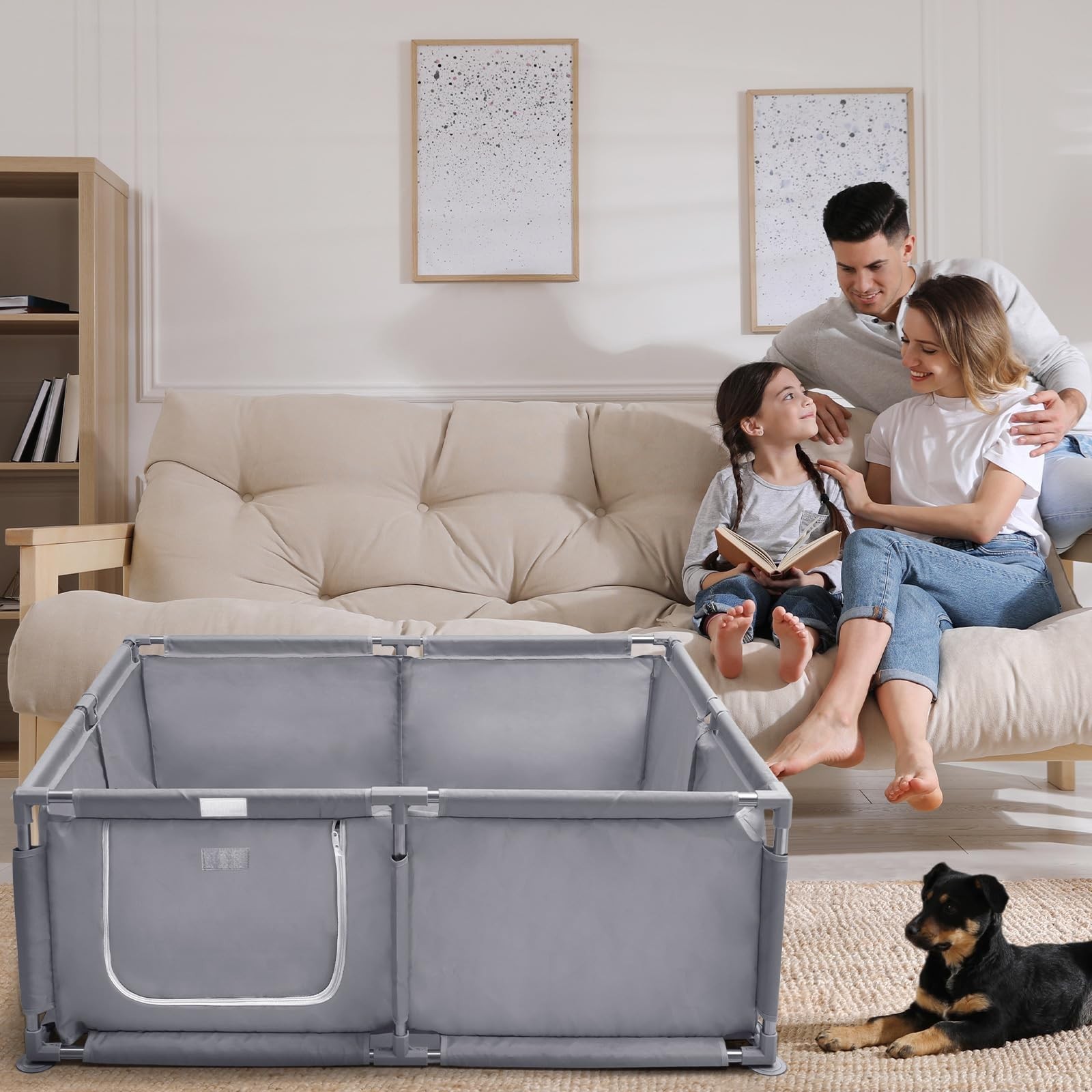 Whelping Box for Dogs and Puppies 48x48x18 inch Pet Whelping Box with Washabl…