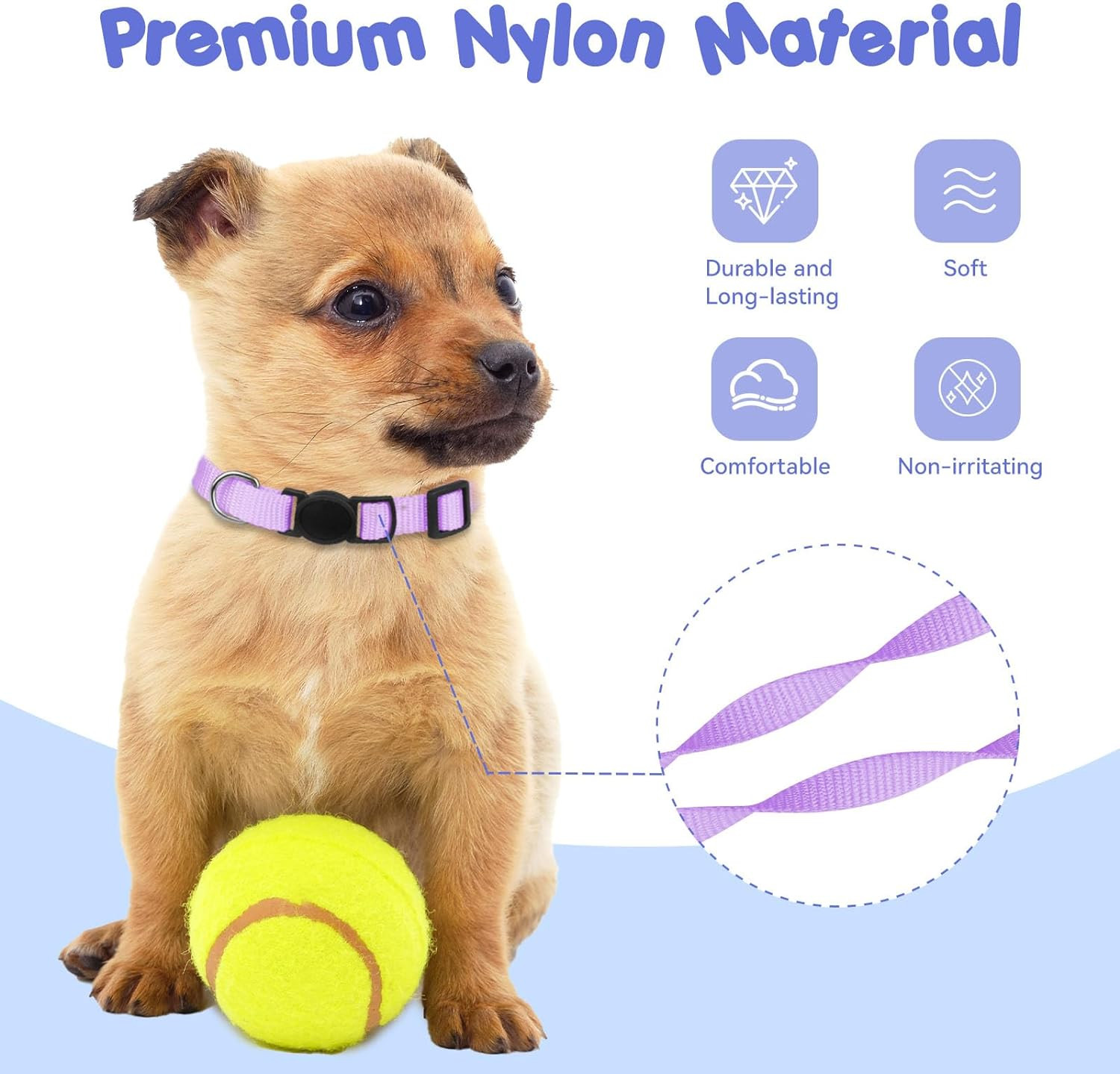 Puppy ID Collar Identification Soft Nylon Adjustable Breakaway Safety Whelping