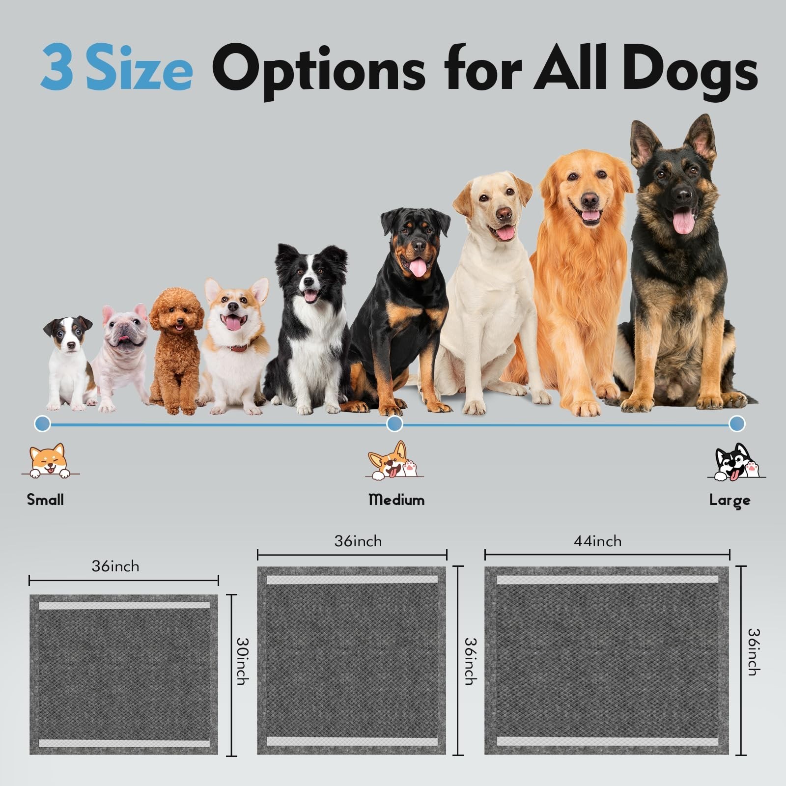 SCLOSE Charcoal Pee Pads for Dogs, 36″x36″, Extra Large Puppy Pads XL, Odor C…