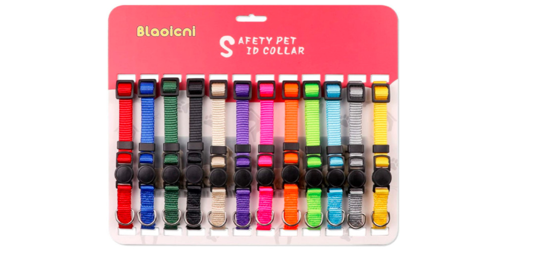 Soft Nylon Puppy ID Collar Adjustable Whelping Breakaway Litter Multi 12 Pc Set