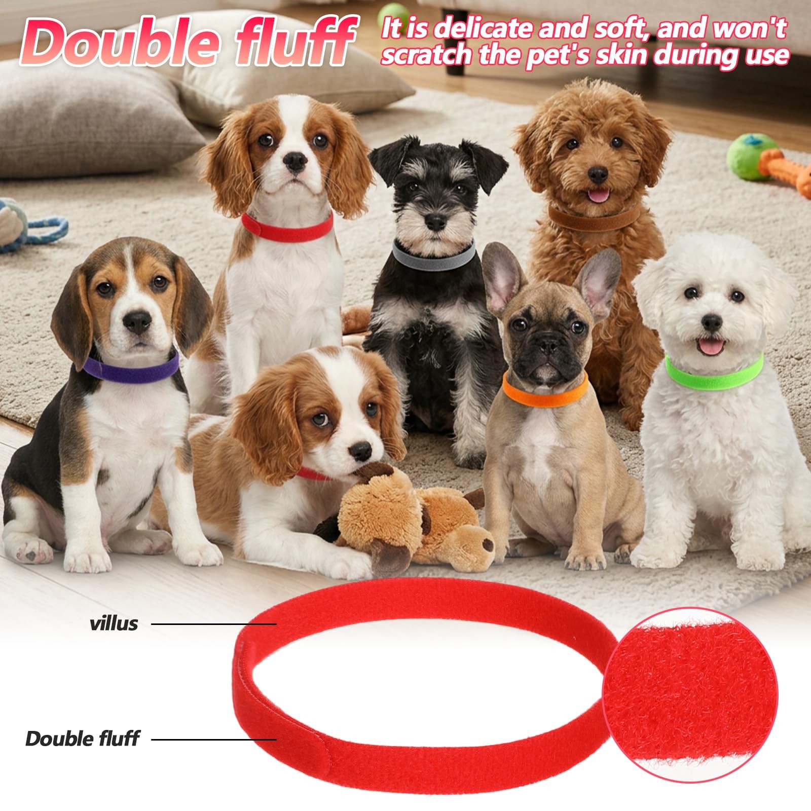 30 Pcs Newborn Puppy Collars 11.81 Inch Puppy Whelping Collars Double-Sided S…