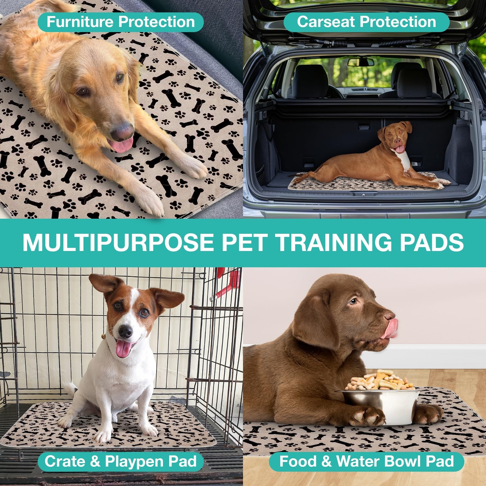 Furthrive Washable Pee Pads for Dogs with Pheromone Attraction, Reusable Pupp…